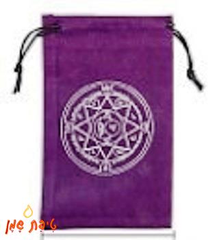 נרתיק בד קטיפה סגול מעוטר לטארוט