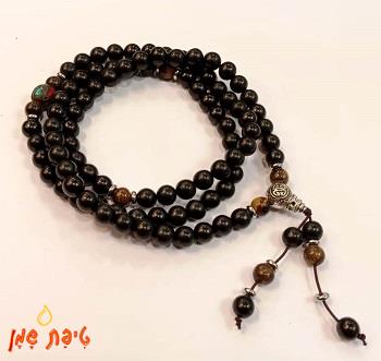 טיפת שמן/מאלה מחרוזי עץ וטייגר איי (7מ'מ)