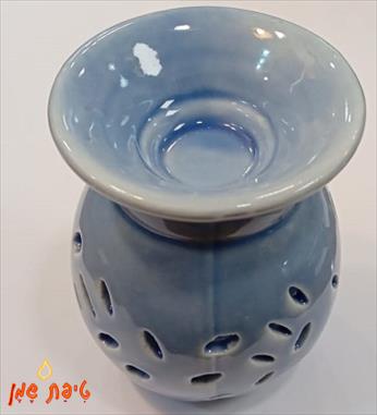 טיפת שמן מבער שמנים מקרמיקה בצבע תכלת