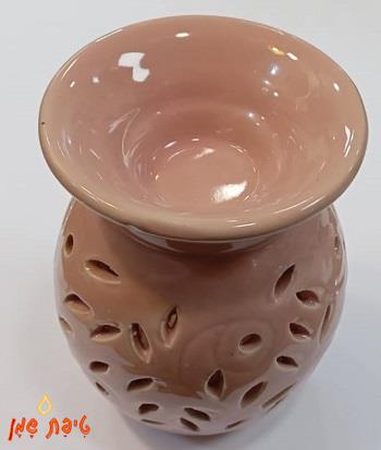 טיפת שמן מבער שמנים מקרמיקה בצבע ורוד